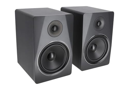 Rockville APM8B Powered USB Studio Monitor Speaker Pair in Black, 8", 2-Way, 500W, EQ, MDF Wood, RCA/XLR, Perfect for Studios, Recording, Music | 400W Peak / 200W RMS, Class D Amp, RCA In/Out, Crossover/Phase/Volume Control, Front Port, MDF Enclosure, Aut