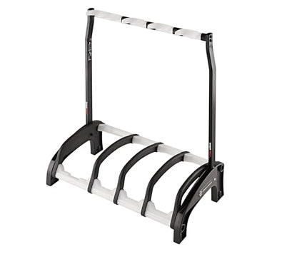 K&M Konig & Meyer 17534.016.00 Guardian 3+1 Guitar Stand | Holds 4 - One Acoustic/Three Electric Guitars Rack-Style | Protective Supports | Space Saver | Adult/Youth Musicians | Black / Translucent f - color: 4 Guitars/ Black Translucent