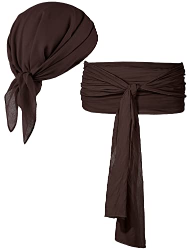 Bencailor 2 Pcs Pirate Costume Accessories Women - color: Brown, size: Medium