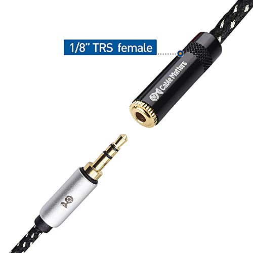 Cable Matters 6.35mm to 3.5mm Headphone Adapter Cable, 6ft | 1/4 Male to 1/8 Female, 3.5mm to 1/4 Adapter, Amp to Headphone Converter, Black - size: 6 ft