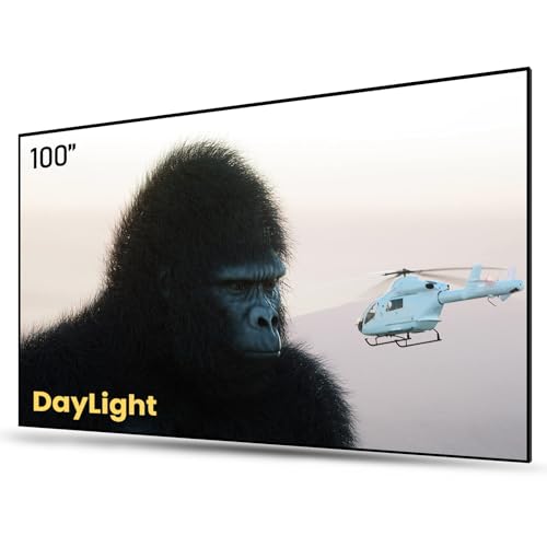 AWOL VISION 100" UST Projector Screen for Bright Day Light Using, 85% Ambient Light Rejecting (ALR) Fresnel Projector Screen for Ultra Short Throw Projector, Fixed Frame, Active 3D, HDR -D100 - size: 100"