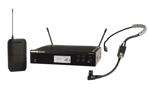 Shure BLX14R/SM35 Rack-Mount Headset Audio System H9 Band (512–542 MHz) – BLX4R Receiver, BLX1 Bodypack & SM35 Cardioid Headworn Mic, Up to 14 Hr Battery, 300 ft Range - style: H9 Band (512-542 MHz)