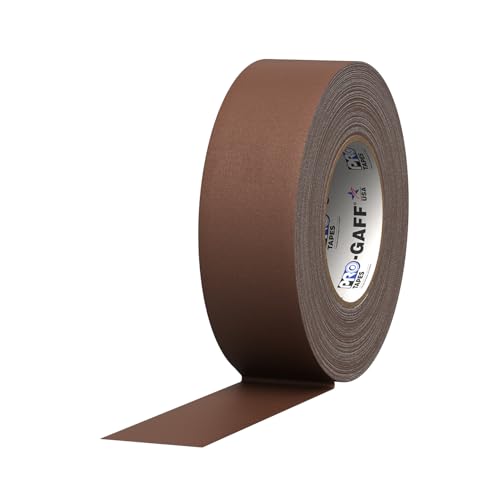 ProTapes Pro Gaff Premium Matte Cloth Gaffer's Tape With Rubber Adhesive, 11 mils Thick, 55 yds Length, 2" Width, Brown (Pack of 1)