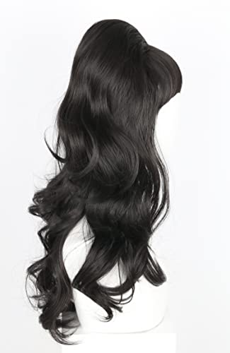 50s Married Housewife Costume Wigs for Women Black Bouffant Wig Halloween Party Beehive Wigs - color: Black Wavy