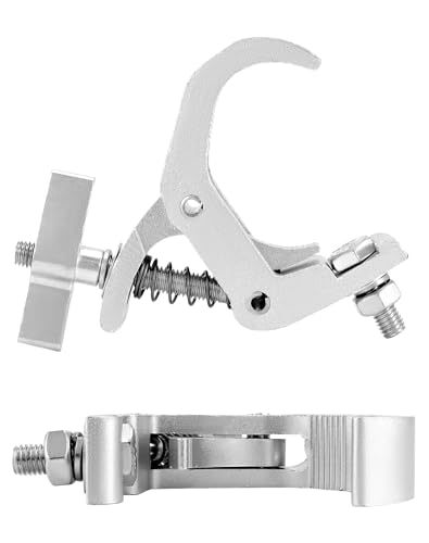 QWORK Aluminum Stage Light Truss Clamp 10 Pack, 1.18" to 1.97" Fit, 330lb Load for DJ Booth, Theatrical Rig & Event Setup