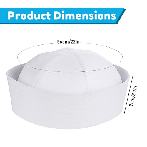 White Sailor Hat men, Captains Hat for Men, Navy Captain Hats, Costume Sailor Cap Yacht Sailors Ship Caps for Women Dressing Up Party Adults Nautical Costume, 21 Inch