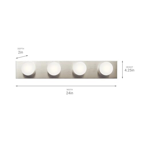 Kichler 624NI Linear Bath 24-Inch, Brushed Nickel (Pack of 4) - color: Brushed Nickel, size: 24" (Pack of 4)
