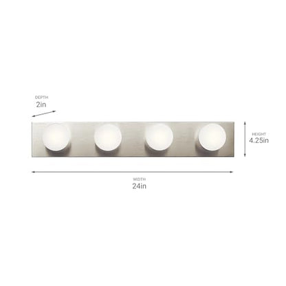 Kichler 624NI Linear Bath 24-Inch, Brushed Nickel (Pack of 4) - color: Brushed Nickel, size: 24" (Pack of 4)