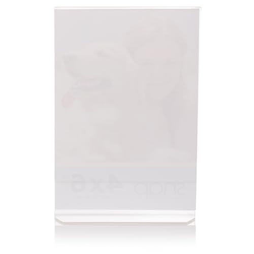 Set of 12 Snap - 4"x6" Clear Acrylic Self Standing Photo Frames - Perfect for Showcasing Memories in Style - Versatile and Durable Design for Home or Office Décor - Rectangular TableTop - Single Picture Frame