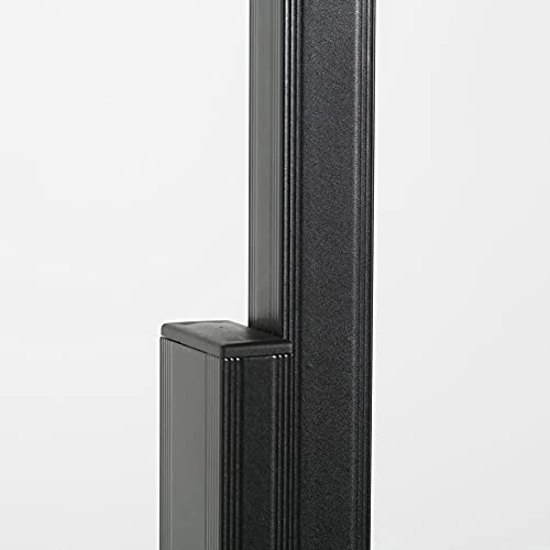 M&T Displays Metal Eco Info Board, Black 22x69 Inches Slide-In Poster Sign Holder 1 Tier Double Sided Floor Standing Pedestal Advertising Display with Backing and Anti-Glare PET Cover - color: Black, size: 22x69