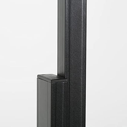M&T Displays Metal Eco Info Board, Black 22x69 Inches Slide-In Poster Sign Holder 1 Tier Double Sided Floor Standing Pedestal Advertising Display with Backing and Anti-Glare PET Cover - color: Black, size: 22x69