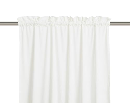 Chezmoi Collection Lux Cream White Crushed Velvet Curtains 2 Panel Set - 84 inches Long Room Darkening Luxury Distressed Velvet Rod Pocket Window Drapes for Living Room Bedroom 50" W x 84" L - color: Cream White