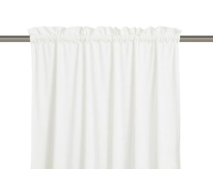 Chezmoi Collection Lux Cream White Crushed Velvet Curtains 2 Panel Set - 84 inches Long Room Darkening Luxury Distressed Velvet Rod Pocket Window Drapes for Living Room Bedroom 50" W x 84" L - color: Cream White