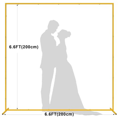 Wokceer Square Backdrop Stand Gold Metal Wedding Arch Stand 6.6FT x 6.6FT - color: Gold, size: 6.6FT x 6.6FT