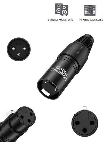 CableCreation 3Pin XLR Male*1+3Pin XLR Female*1, Mic Adaptor Connector 1Pair - size: 1 Pair