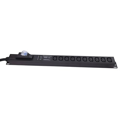 30A Rack PDU, L6-30P Power Distribution Unit with 10 C13 Outlets, 7200W 0U Vertical Rack Mount Power Strip with 6ft Cord, Circuit Breaker, Surge Protection and Aluminum Alloy Housing - color: Breaker Protected