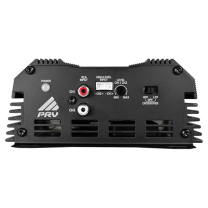 PRV Audio MDX2000.2 2 Ohm Mini 2 Channel Car Audio Amplifier 2X 1000 Watts RMS at 2 Ohm - Bridged 1CH 2000 Watt at 4 Ohm for Powersports, Motorcycles, ATV, for High Power Stereo Speaker Systems