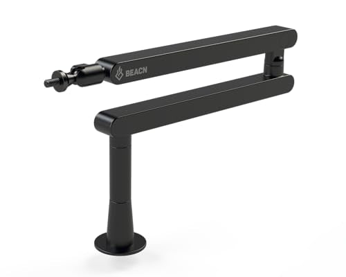 BEACN Mic Stand (Dark) - Low Profile Adjustable Boom Arm, 360° Mount - color: Dark
