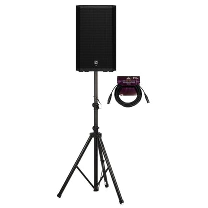 Electro-Voice ZLX-15P-G2 15 Inch 2 Way Powered Loudspeaker Bundle | Includes Focus Pro Audio All-Aluminum Speaker Stand Pack and Focus Pro Audio XLR Male to Female Microphone Cable