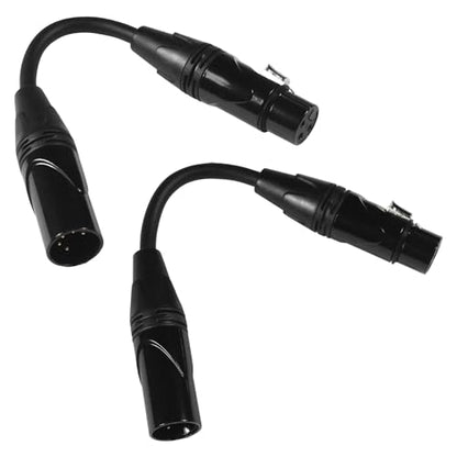 HQRP 2-Pack 3-Pin XLR Female to 5-Pin XLR Male DMX Lighting Cable 6 Inches, Compatible with Studio Light, DMX Stage Light Turnaround, Microphone, Mixer, 3-Pin XLR Female to 5-Pin XLR Male Adapter