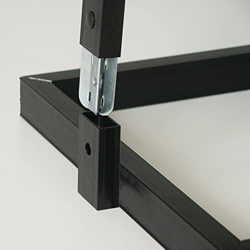 M&T Displays Metal Eco Info Board Black 24x36 Inches Slide-In Poster Sign Holder 1 Tier Double Sided Floor Standing Pedestal Advertising Display with Backing and Anti-Glare PET Cover