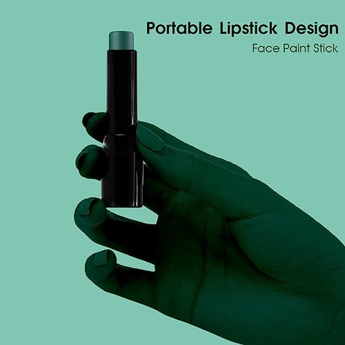 BADCOLOR Green Face Body Paint Stick, St Patrick's Day Blendable Eye Black Deep Green Face Painting Kit for Sports Camo, Halloween SFX Makeup Cosplay Joker Zombie Vampire Costume Parties - color: 1PCS Green