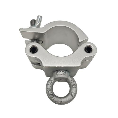 42-51mm Heavy Duty Pro Clamp with Eye Bolt for 2” Truss OD Tube Pipe | Aluminum Alloy 6061 Stage Light Clamps for LED Video Wall and Lighting Mounting
