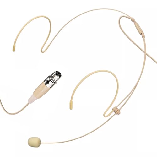 Headset Microphone Headworn Mic Compatible with Shure | Double Over Ear Earset Hanging Condenser Omnidirectional Mic for Wireless Bodypack Transmitter System Mini XLR 4Pin TA4F Plug - style: Mini XLR TA4F Plug Compatible with Shure Only
