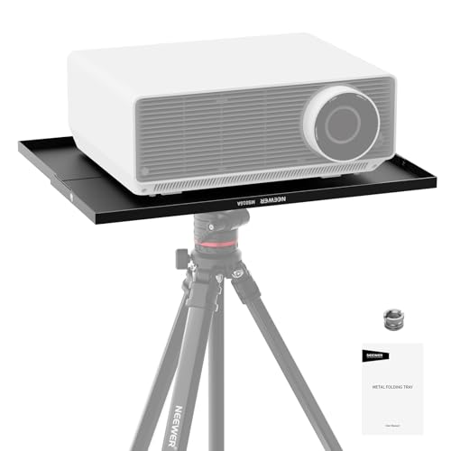 NEEWER 15"×11"×0.5" Metal Laptop Projector Notebook Tray Holder Detachable with 1/4" to 3/8" Screw Adapter for Tripod Mount Stand for Stage Meeting Outdoor Lecture (Tripod Stand NotIncluded), MS016A - size: 38*29*1.4cm