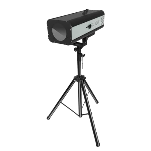 LED Stage Spotlight with Tripod Bracket, 200W Follow Spot Light Manual Control Spotlights Stage Focused Lamp, Muti-Color Professional Performance DJ Wash Lights for Party Show (Spotlight+Stand) - size: Spotlight+Stand