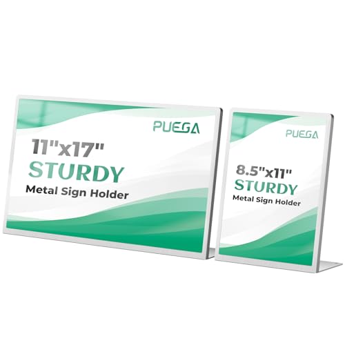 8.5"x11" + 11"x17" Metal Tabletop Sign Holder with Stainless Steel Frame Menu Board Poster Display Stand for Office Store Restaurant Hotels - size: 8.5"x11"+11"x17"