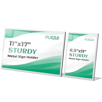 8.5"x11" + 11"x17" Metal Tabletop Sign Holder with Stainless Steel Frame Menu Board Poster Display Stand for Office Store Restaurant Hotels - size: 8.5"x11"+11"x17"