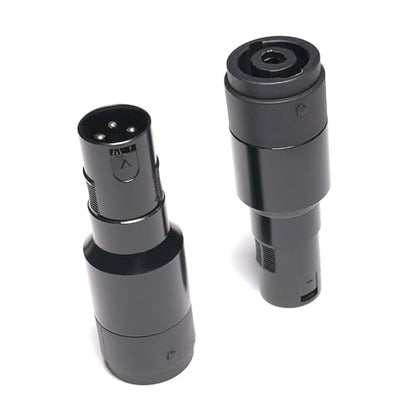 WJSTN XLR to Speakon Adapter, Black, Professional 3-Pin Male to Female Connector, 2 Pack, for PA Systems, DJ Equipment, Amplifiers, Mixing Consoles (XLR Male to Speakon Female) - style: XLR Male to Speakon Female
