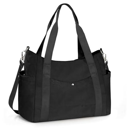 Geestock Tote Bag for Women, Lightweight Large Work Tote Bag, Nurse Handbag Multi-pocket Shoulder Crossbody Tote Bags - color: Black