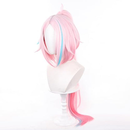 Anime Pink Wig with High Ponytail Women Long Straight Hair Adult COS Game Cosplay wig Comic con,Theme Party,Game Show,Halloween,Christmas - color: Light Pink
