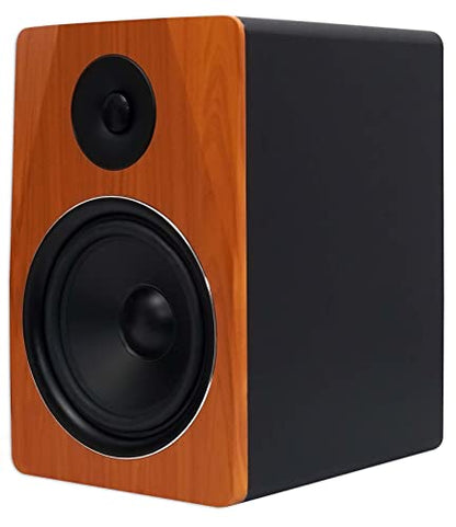 Rockville APM8C 8" 2-Way 500W Active/Powered USB Studio Monitor Speakers Pair | 400W Peak / 200W RMS, Class D Amp, RCA In/Out, Crossover/Phase/Volume Control, Front Port, MDF Enclosure, Auto Power - color: Cherry