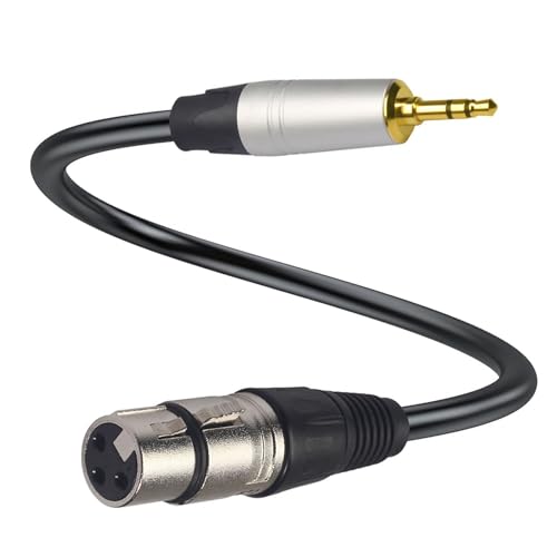 XLR to 3.5mm Balanced Cable Adapter, XLR Female to 1/8 inch Mic Cord for Camcorders, DSLR Cameras, Computer Recording Device and More - 1ft - style: XLR Female