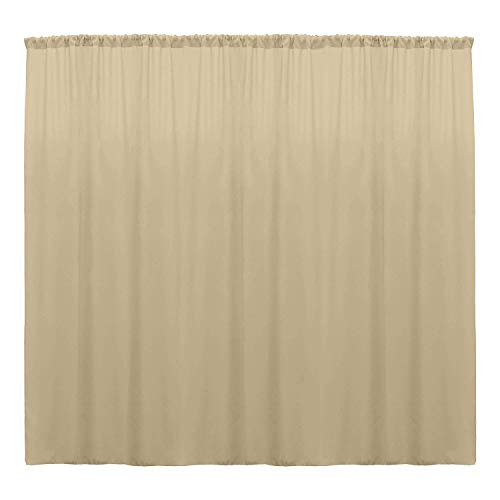 New Creations Fabric & Foam Inc, Polyester Poplin Backdrop Drape Curtain Panel (Beige, 1 Panel Seamless 10 Ft Wide by 7 Ft High) - color: Beige, size: 120"W x 84"L (Pack of 1)