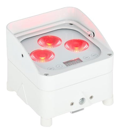 Rockville Wet PAR 50 White DJ Light with 2.4Ghz Wireless DMX, 2-Pack | 24-Hour Rechargeable Battery, RGBWA+UV LEDs, RF Remote, IP64 Waterproof, 3/4/6/10-Channel Modes