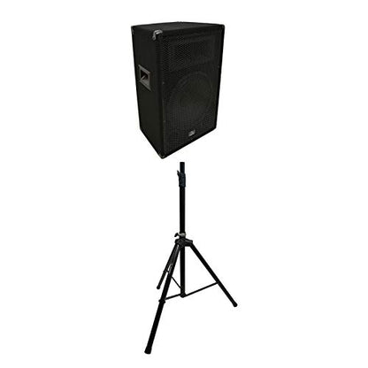 Harmony Audio 12 Inch Passive PA Speaker with Tripod Stand - Venue Series | Live sound for DJs bands churches and karaoke, pole mount included, connects to any amp or powered mixer, easy gig setup