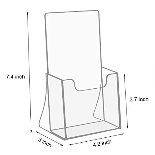 NIUBEE Acrylic Brochure Holder 4 x 6, Flyer Holder Stands Display, 6 Pack | Clear Brochure Display Stand for 4" Trifold Pages, Literature Holder Countertop for Magazine,Pamphlet, Booklets,Menu,Journals - size: 4" x 6", style: 6 Pack