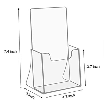 NIUBEE Acrylic Brochure Holder 4 x 6, Flyer Holder Stands Display, 6 Pack | Clear Brochure Display Stand for 4" Trifold Pages, Literature Holder Countertop for Magazine,Pamphlet, Booklets,Menu,Journals - size: 4" x 6", style: 6 Pack