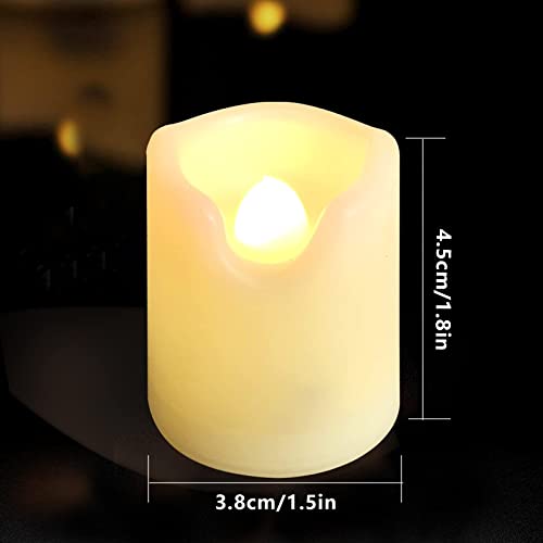 Battery Operated Flameless LED Votive Candles with Remote and Timer 12 PCS | CANDLE CHOICE Electric LED Votives Halloween Jack-O-Lantern Pumpkin Wedding Centerpieces Christmas Decoration Batteries Incl
