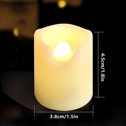 Battery Operated Flameless LED Votive Candles with Remote and Timer 12 PCS | CANDLE CHOICE Electric LED Votives Halloween Jack-O-Lantern Pumpkin Wedding Centerpieces Christmas Decoration Batteries Incl
