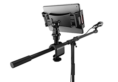 IK Multimedia iKlip 3 Tablet Holder for mic Stands, fits iPad and Android Tablets Between 7" to 12.9" with an Adjustable 360° Swivel and Soft-Touch fit - style: Stand mount