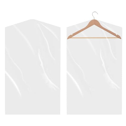 60-Pack Dry Cleaning Bags for Clothes 40-Inch Long - Clear Plastic Garment Bags for Hanging Clothes, Dry Cleaner Plastic Clothing Cover for Suits, Coat, Shirt, & Pants - color: Clear - 40 Inch Length