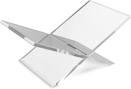 Acrylic Book Stand - Clear Open Book Display Stand – Magazine and Book Holder- for Recipe Cookbooks, Reading, Documents, Textbook - color: Clear Open Book Display Stand