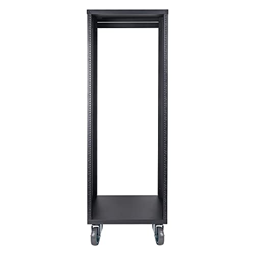 Sound Town 30U Universal Steel Rack, w/Mesh Doors, Locking Casters, Vented Side Panels for Audio Video, Server and Network Equipment (STRK-M30UWD) - size: 30U-D