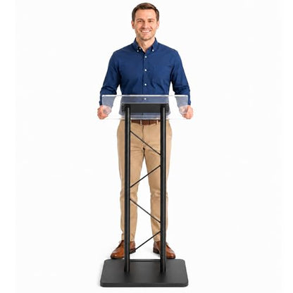 Kingdom KML15TA Modern & Stylish Acrylic and Metal Podium, Conference Podium for Speakers, Speeches and Other Occasions (43.4" Height) - size: Design 07