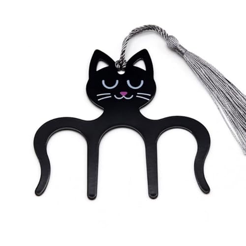 Cat Shape Metal Music Book Clip and Page Holder - Sheet Music Holders for Piano, Keyboard, Stands, and Books - Adorable Page Marker Clips,Black